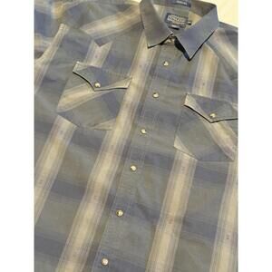 Pendleton Frontier Shirt Western Pearl Snap Men’s XXL Neutral Beige Plaid